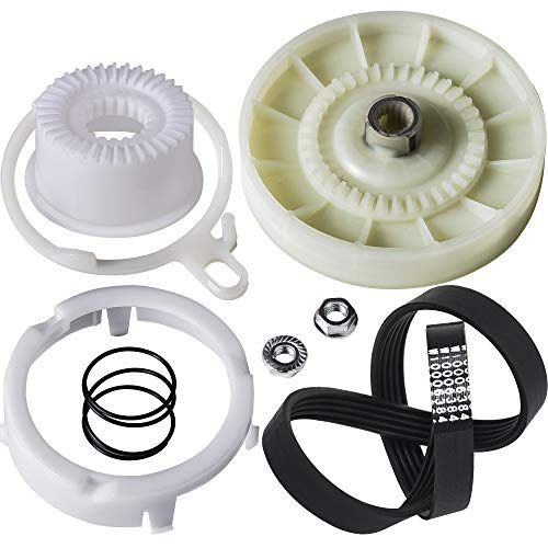 Canamax W10721967 Washer Pulley Clutch Kit & W10006384 Washer Drive Belt - Compatible with Whirlpool Kenmore Washers - Replaces AP5951296, W10006356, W10315818, PS10057144 - Image 1