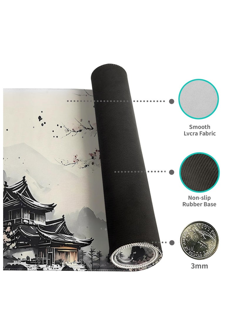 Gaming Mouse Pad Desk Pad 900*400*3 XL Large Mouse Mat Keyboard Mat Office Desk Decor AccessoriesKeyboard Mat Office Desk Decor Accessories (Black and White Ink Painting)  - Image 2