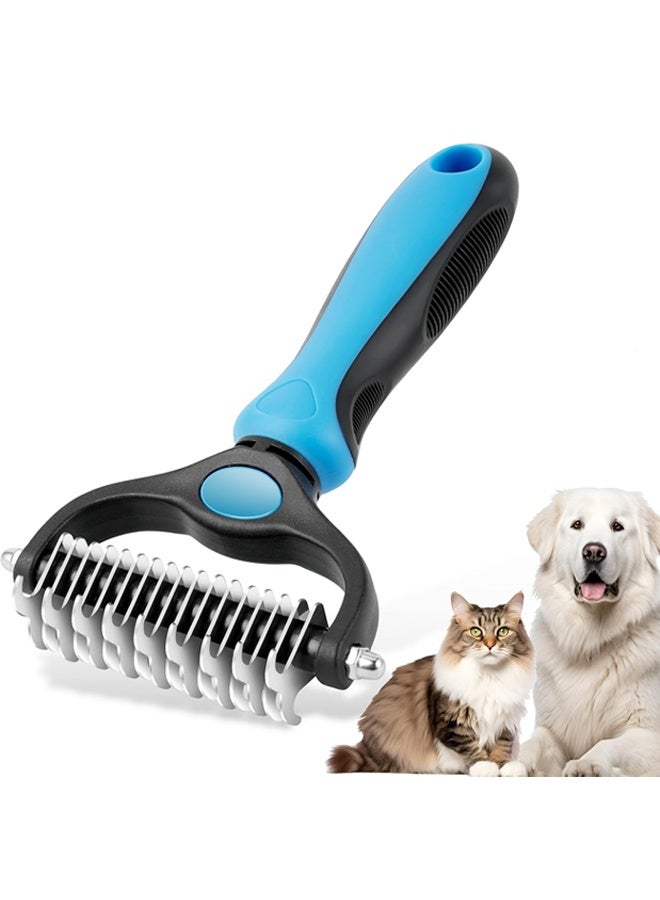 Pet Grooming Brush, for Dogs & Cats, Professional Deshedding Brush and Dematting Tool, Safe and Effective Removing Knots, Mats, Tangles,and Flying Hair - Image 1