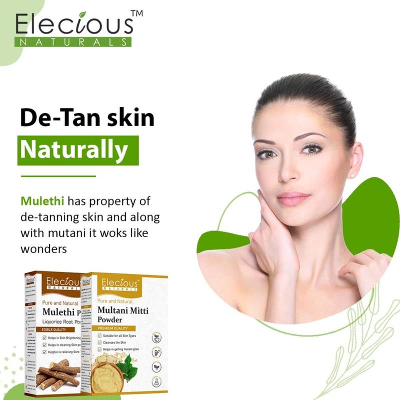Elecious Mulethi Powder and Multani Powder Combo 200 grams 200 grams Ideal for skin neck and hands 100 Natural Preservativefree - Image 2
