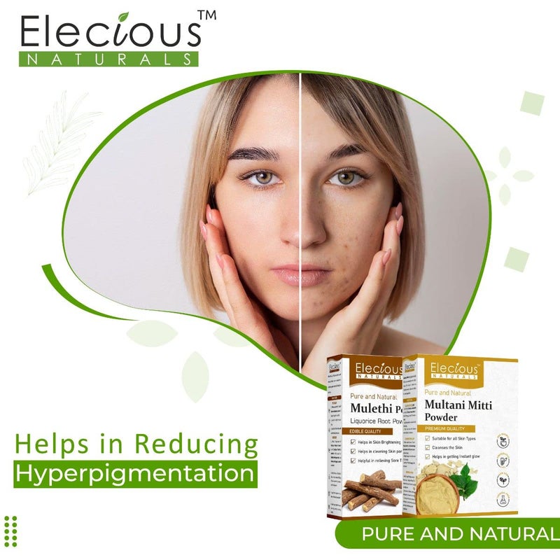 Elecious Mulethi Powder and Multani Powder Combo 200 grams 200 grams Ideal for skin neck and hands 100 Natural Preservativefree - Image 3