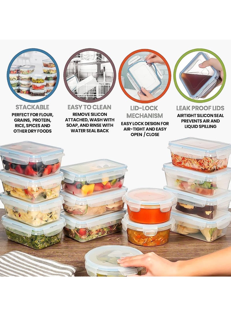 HOPHOP - 54-Pack Airtight Food Storage Containers Set with Snap Lids - Image 1