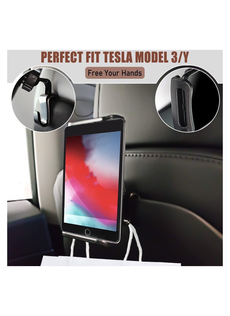 Captaintech Tesla Model 3 Model Y Headrest Mount for Cell Phones and Tablets Back Seat Holder Car Accessories  - Image 4