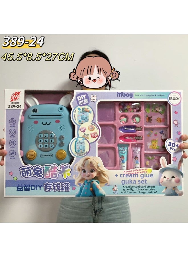 Educational Institution Toy Piggy Bank Storage Backpack Piggy Bank Suit 39 Mode Stall Children Gift Toys-Color:Cream Glue Piggy Bank - Image 1
