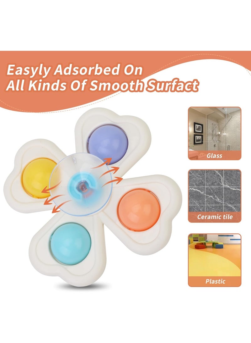 3 ألعاب دوارة بأكواب شفط، ألعاب دوارة لتخفيف الضغط، عناصر أساسية، ألعاب دوارة للأطفال من عمر 1 إلى 3 سنوات، ألعاب، ألعاب حوض الاستحمام، ألعاب حسية، ألعاب التعليم المبكر، - Image 5