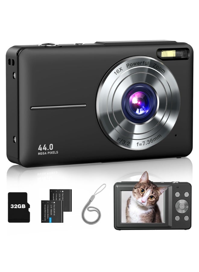 Blink Digital Camera FHD 1080P 44MP with 32GB Card 16X Zoom Point & Shoot - Image 1