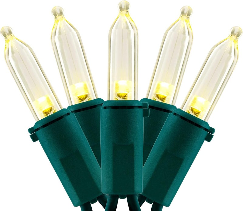 YULETIME 200 Count Warm White LED Christmas Lights, 66 Feet Green Wire UL Certified Commercial Grade Holiday String Light Set (Warm White) - Image 1
