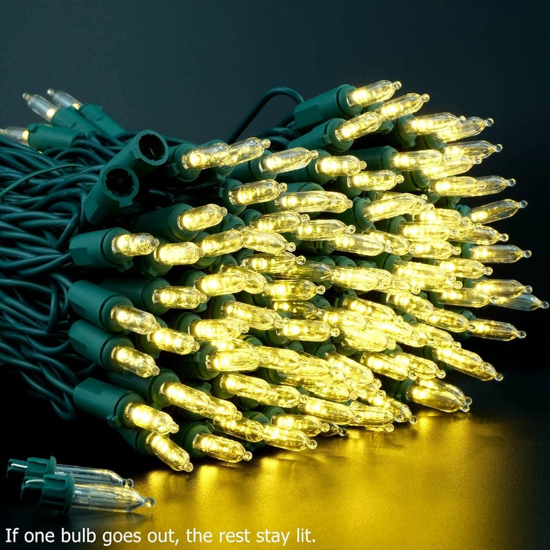 YULETIME 200 Count Warm White LED Christmas Lights, 66 Feet Green Wire UL Certified Commercial Grade Holiday String Light Set (Warm White) - Image 4