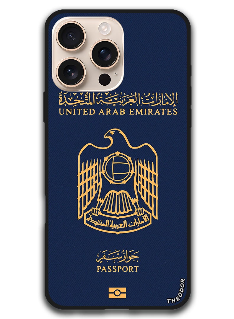 Theodor غطاء واقي مضاد للخدش ومقاوم للصدمات لجهاز iPhone 16 Pro Max (6.9) بوصة جواز سفر الإمارات 2 - Image 1