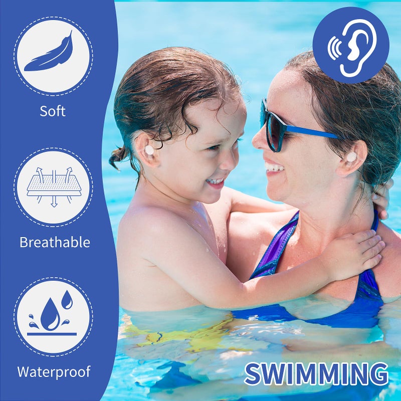 DSLSQD 120 Waterproof Ear Covers for Swimming, Snorkeling, Surfing and Other Water Sports - Cotton Ear Plugs with Shower Protection - Image 5