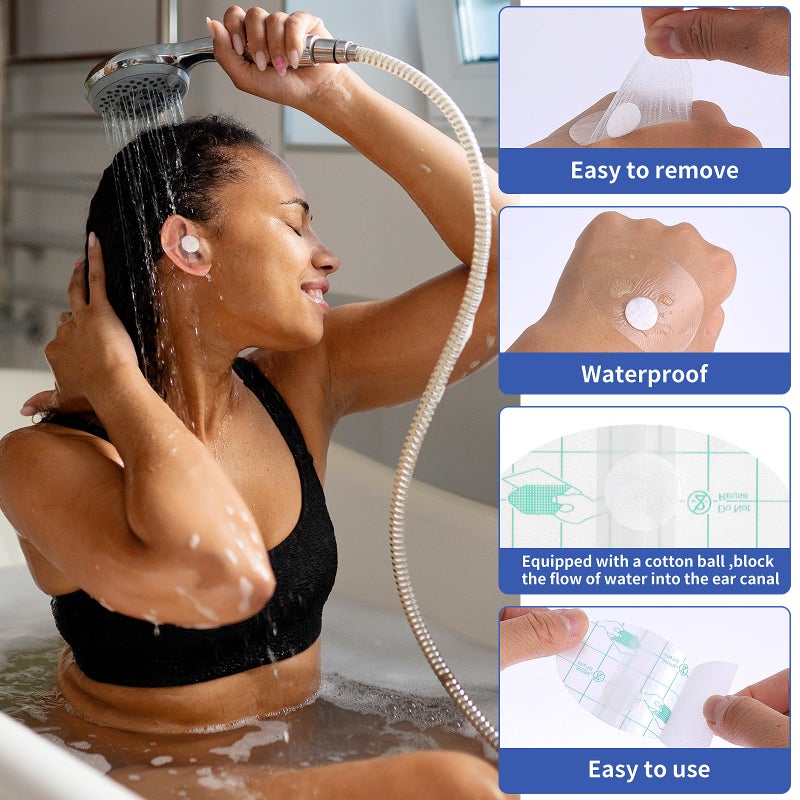 DSLSQD 120 Waterproof Ear Covers for Swimming, Snorkeling, Surfing and Other Water Sports - Cotton Ear Plugs with Shower Protection - Image 4