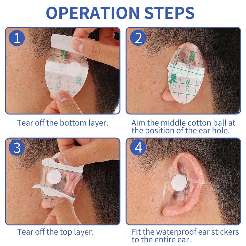 DSLSQD 120 Waterproof Ear Covers for Swimming, Snorkeling, Surfing and Other Water Sports - Cotton Ear Plugs with Shower Protection - Image 3