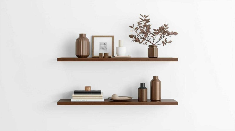 MDF Wood Wall Shelves, Modern Design, Waterproof and Scratch Resistant, 50x15cm, Set of 2, with Installation Supplies, for Kitchen, Bedroom, Office (Brown) - Image 3