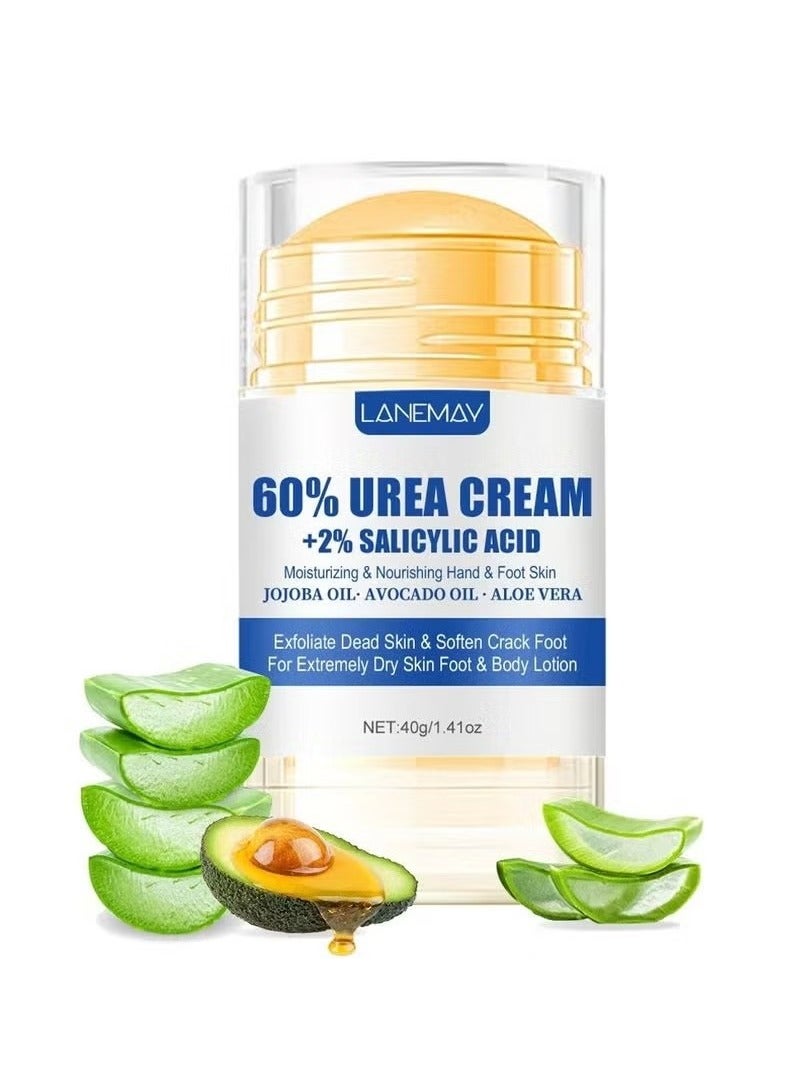 LANEMAY Hydrating Urea Foot & Hand Cream, 60% Urea with 2% Salicylic Acid for Dry Cracked Skin, Moisturizing Repair Lotion for Feet, Elbows, Knees, and Hands, Non-Greasy, Fast Absorbing, Daily Care Cream - Image 1