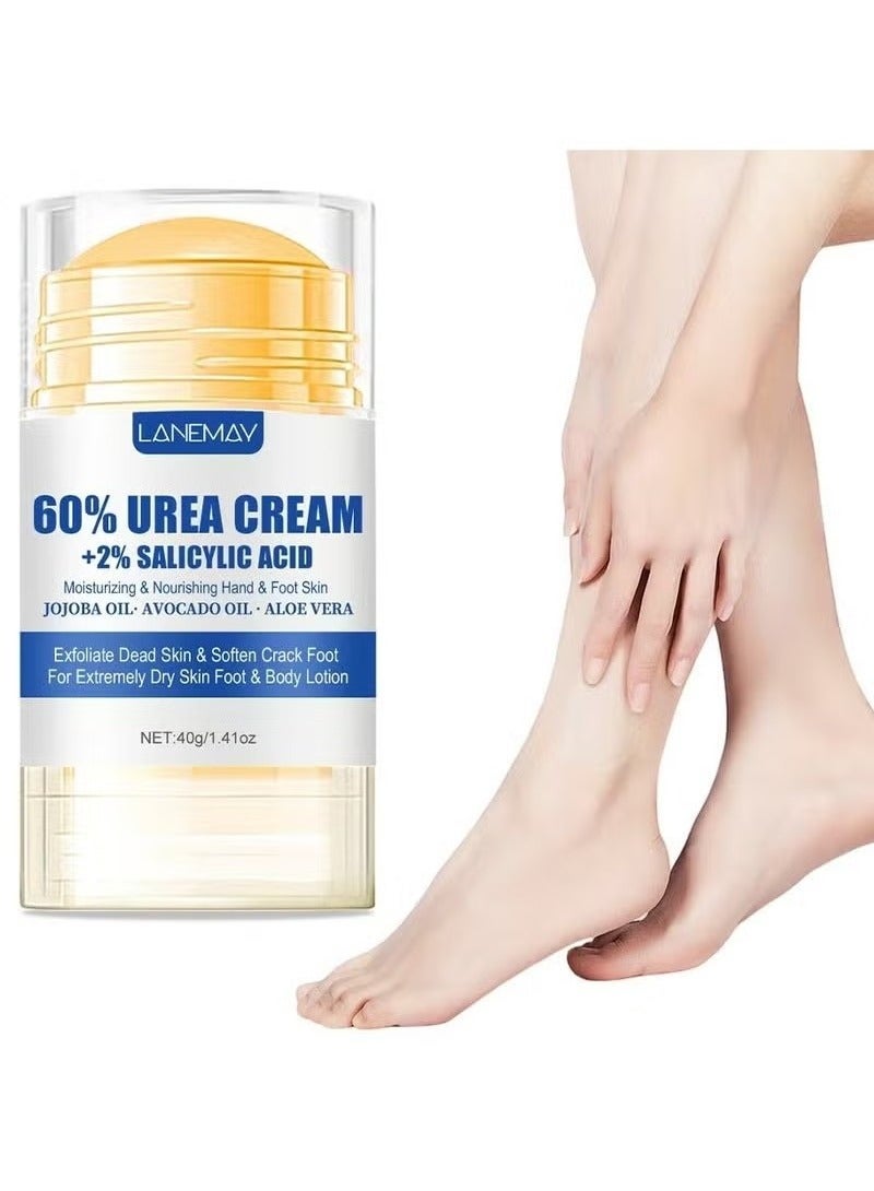 LANEMAY Hydrating Urea Foot & Hand Cream, 60% Urea with 2% Salicylic Acid for Dry Cracked Skin, Moisturizing Repair Lotion for Feet, Elbows, Knees, and Hands, Non-Greasy, Fast Absorbing, Daily Care Cream - Image 2