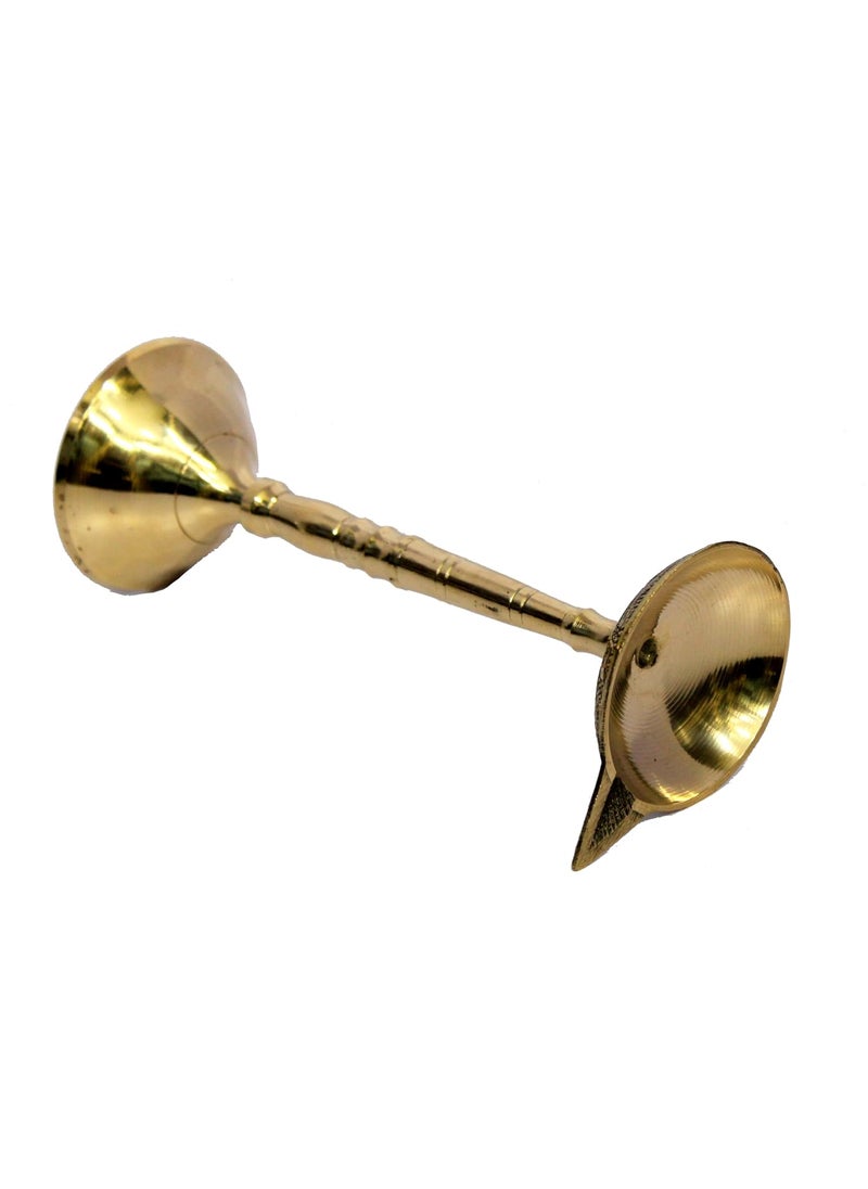 ESPLANADE Esplanade Brass Kerala Diya for Pooja Kutthu Vilakku Samai Diya for Puja Diwali Decorations Temple Home Decoration 75 inch  - Image 3