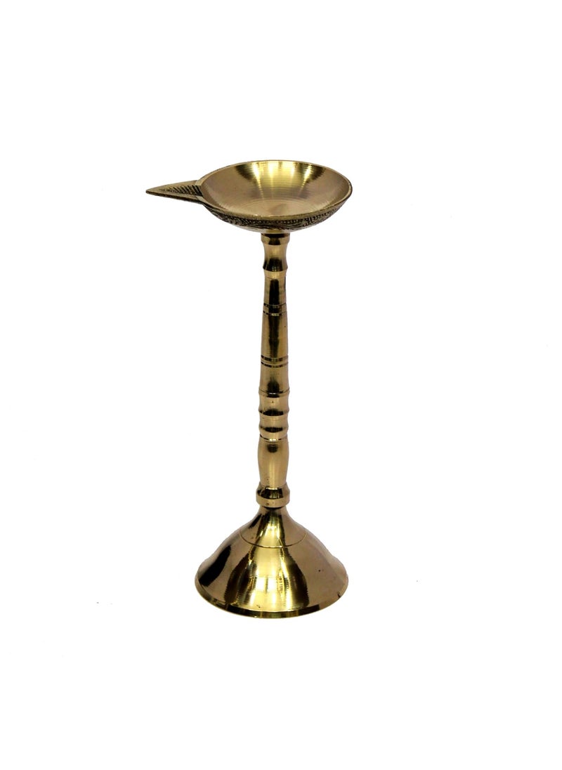 ESPLANADE Esplanade Brass Kerala Diya for Pooja Kutthu Vilakku Samai Diya for Puja Diwali Decorations Temple Home Decoration 75 inch  - Image 1