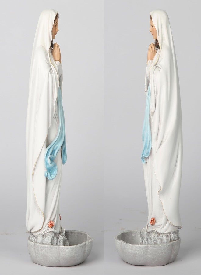 BC BUILDCLASSIC BC Catholic Our Lady of Lourdes Statue, Blessed Virgin Mary Figure, Tabletop Rosary Holder, Holy Water Font, Religious Gift, 10” H Classical Renaissance Sculpture Hand Painted by Buildclassic - Image 5