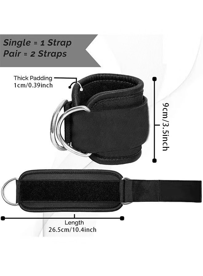 JOCHAPA Adjustable Padded Ankle Straps for Cable Machine Kickbacks Glute, Leg & Hamstring Workout Cuffs Durable D-Ring Fitness Straps for Resistance Training, Home Gym & Strength Exercises (1 Pair) - Image 3