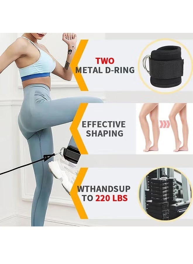 JOCHAPA Adjustable Padded Ankle Straps for Cable Machine Kickbacks Glute, Leg & Hamstring Workout Cuffs Durable D-Ring Fitness Straps for Resistance Training, Home Gym & Strength Exercises (1 Pair) - Image 4
