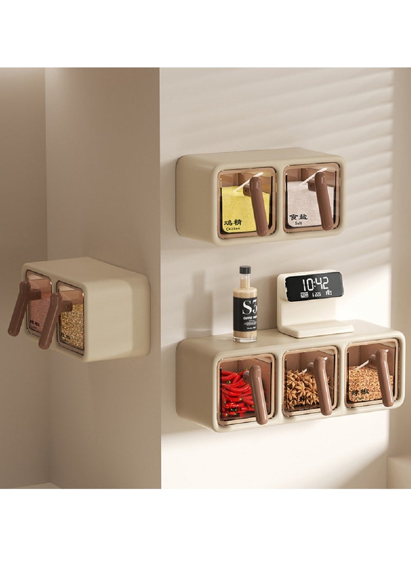 McDou MarlaMall Wall Mounted Spice Organizer Adhesive Spice Rack 3 Compartment Large Capacity Cabinet Kitchen Spice Container - Image 3