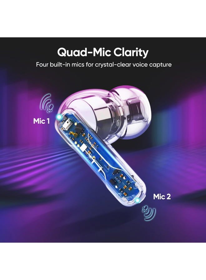 Middle Rabbit SW4 White Wireless Gaming Headset for PC Mobile PS4 PS5 Switch, Headphones with 2.4G Dongle & Bluetooth 5.2, 30ms Low Latency with Built-in Microphone Earbuds - Image 4