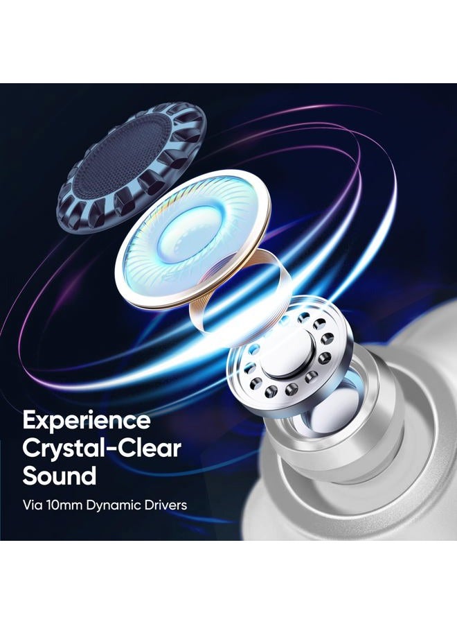 Middle Rabbit SW4 White Wireless Gaming Headset for PC Mobile PS4 PS5 Switch, Headphones with 2.4G Dongle & Bluetooth 5.2, 30ms Low Latency with Built-in Microphone Earbuds - Image 3