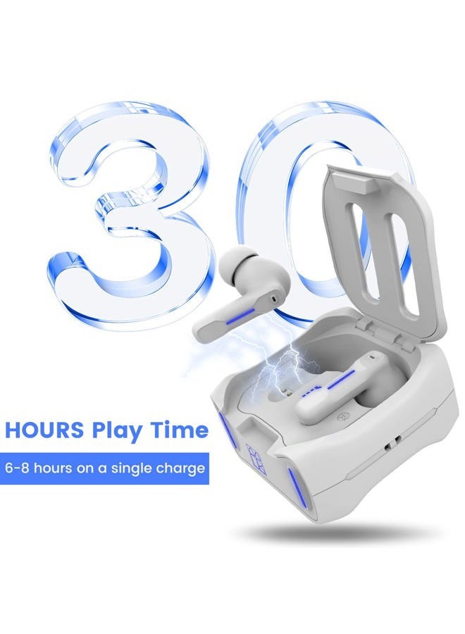 Middle Rabbit SW4 White Wireless Gaming Headset for PC Mobile PS4 PS5 Switch, Headphones with 2.4G Dongle & Bluetooth 5.2, 30ms Low Latency with Built-in Microphone Earbuds - Image 2