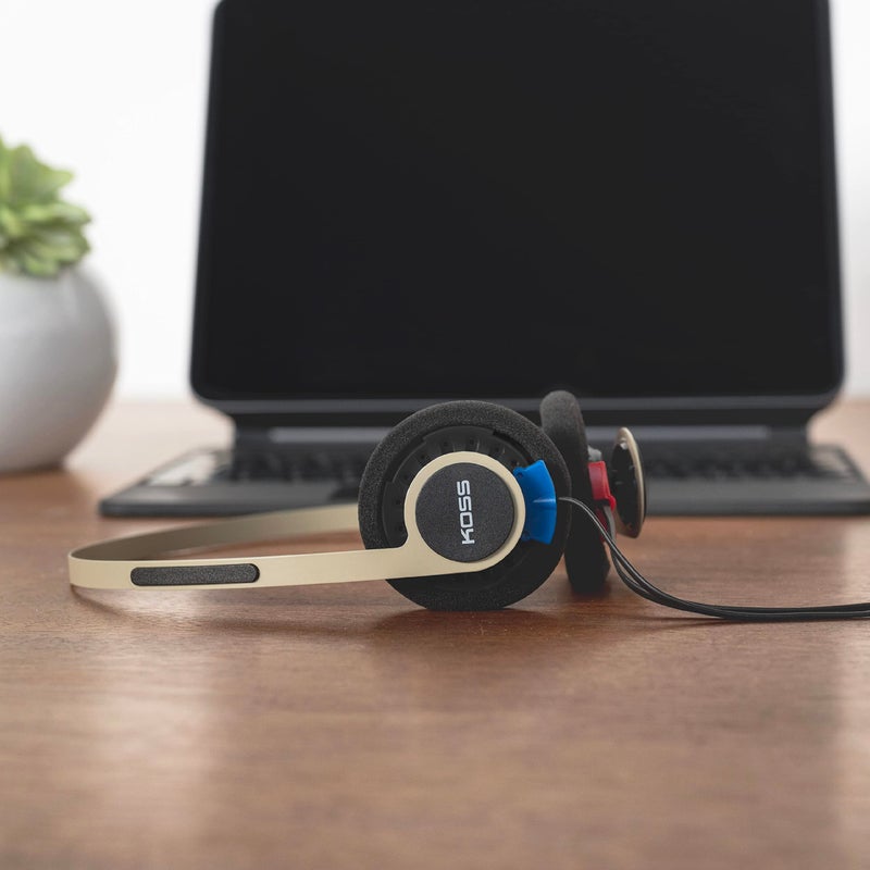 Koss KPH40 Utility On-Ear Headphones, Detachable Interchangeable Cord System, Ultra Lightweight Design (Rhythm Beige) - Image 4