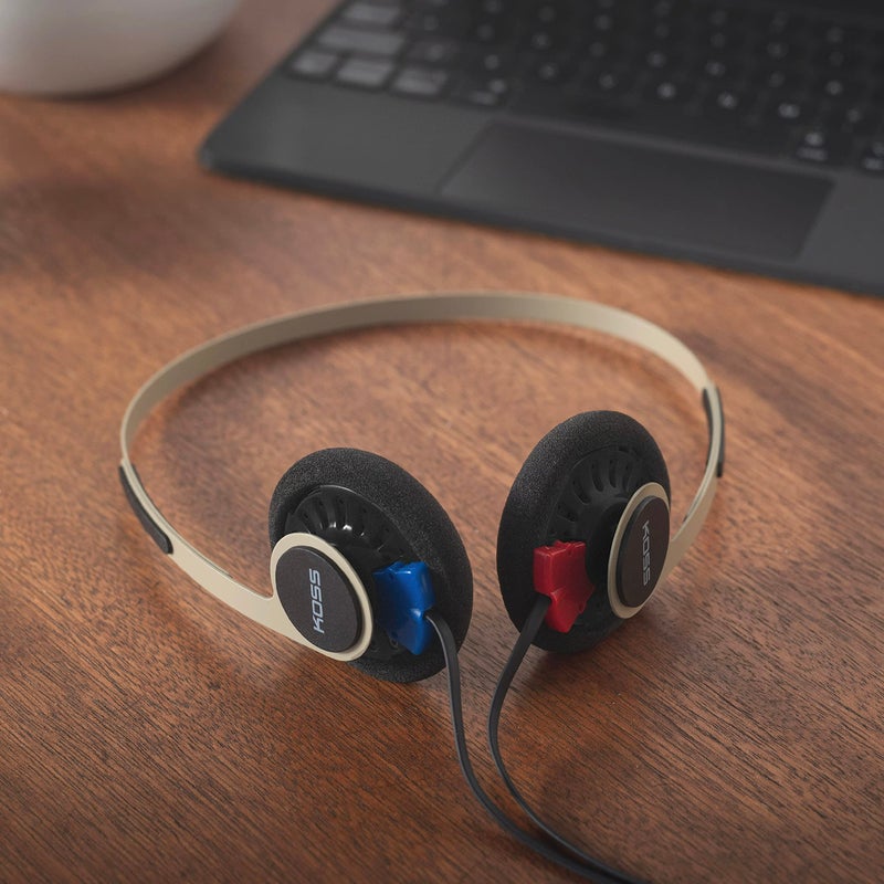Koss KPH40 Utility On-Ear Headphones, Detachable Interchangeable Cord System, Ultra Lightweight Design (Rhythm Beige) - Image 5