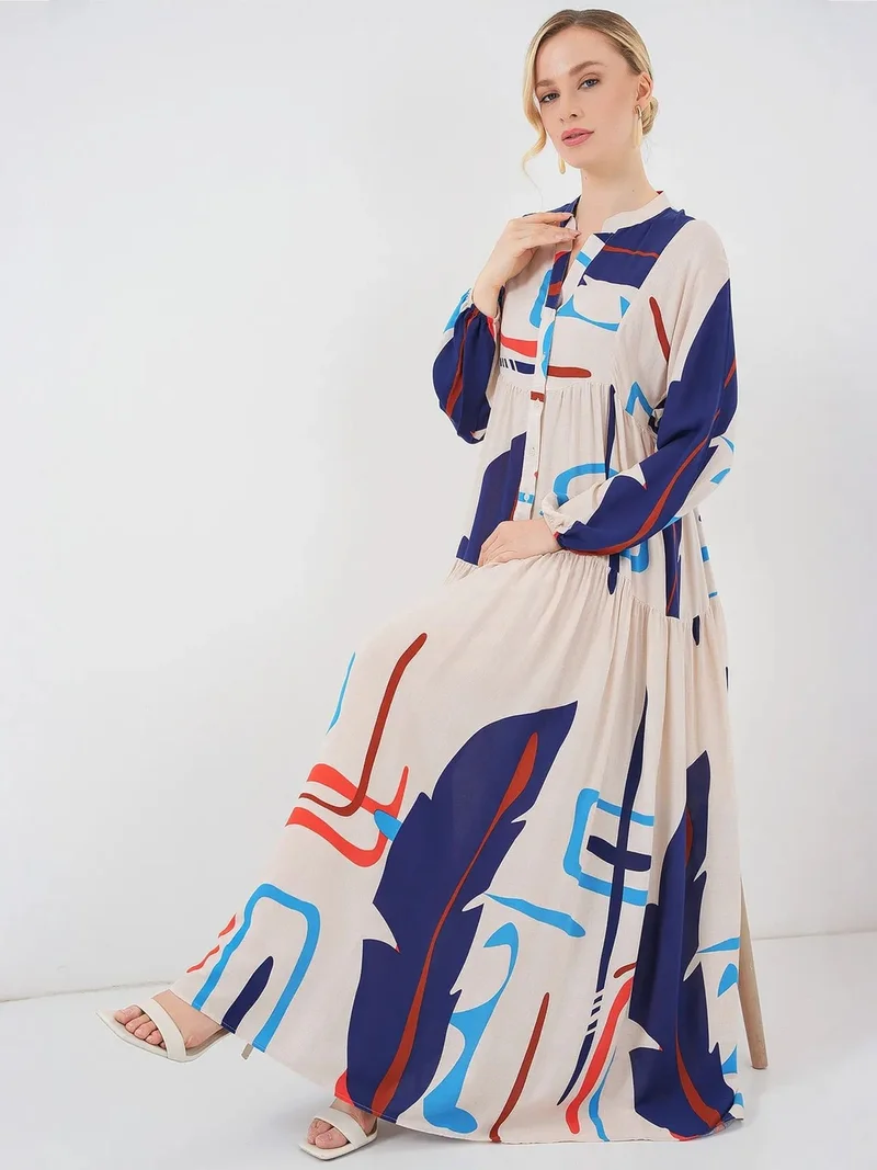 BIG DART BDART Patterned V-Neck Maxi Dress