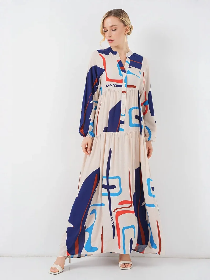 BIG DART BDART Patterned V-Neck Maxi Dress