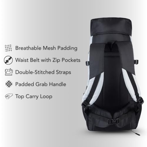 Impulse Urban Trek 75L Travel bag with Rain Cover|Water Resistant|Padded Adjustable Shoulder Straps & Waist Belt | Ideal for Hiking, Camping & Travel Rucksack Backpack- Silver |1 Year Warranty - Image 5
