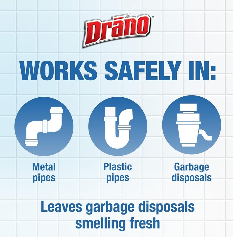 Drano Dual-Force Foamer Drain Cleaner 17oz – Powerful Foaming Clog Remover for Bathroom & Kitchen Pipes, Deep Cleaning Formula Removes Hair, Soap Scum & Blockages Fast - Image 5