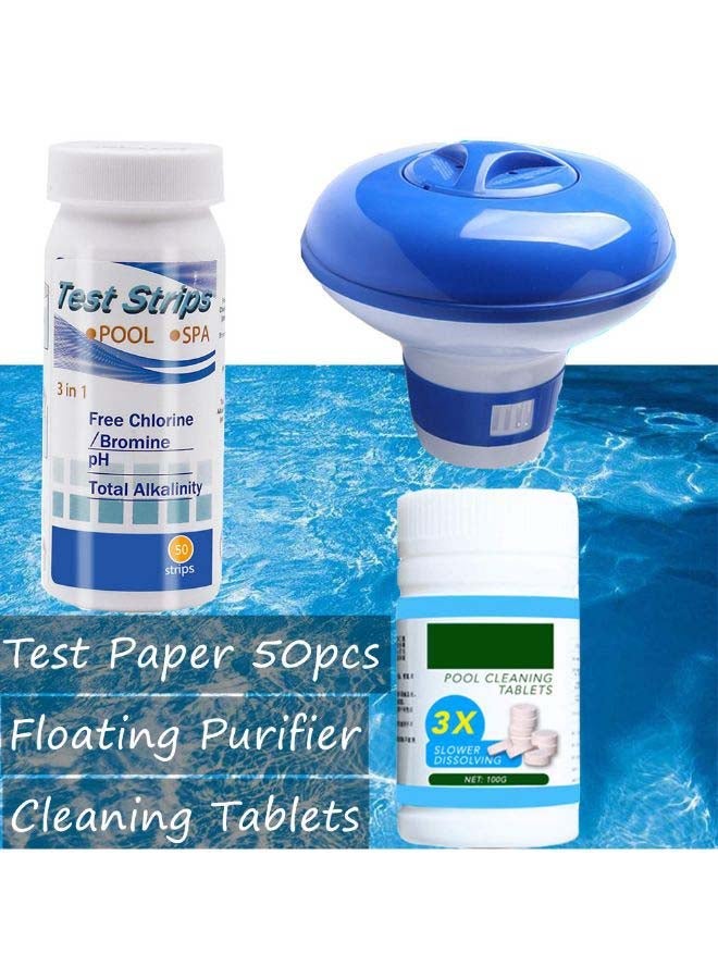 NIBEMINENT Swimming Pool Cleaning Kit Spa Home Floating Dispenser Tablets Leaves Skimmer multicolour 26.00 * 13.00 23.00cm  - Image 2