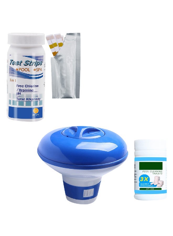 NIBEMINENT Swimming Pool Cleaning Kit Spa Home Floating Dispenser Tablets Leaves Skimmer multicolour 26.00 * 13.00 23.00cm  - Image 1