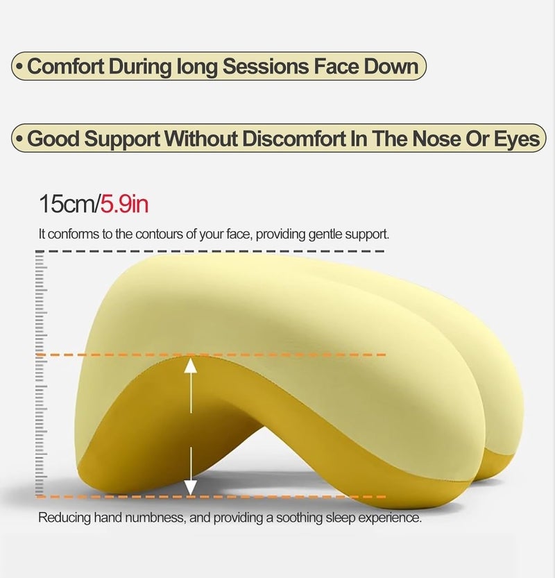 NALACAL Nap Desk Sleeping Pillow for Adults - U-Shaped Memory Foam Neck Relaxer with Arm Rest (Yellow) - Image 3