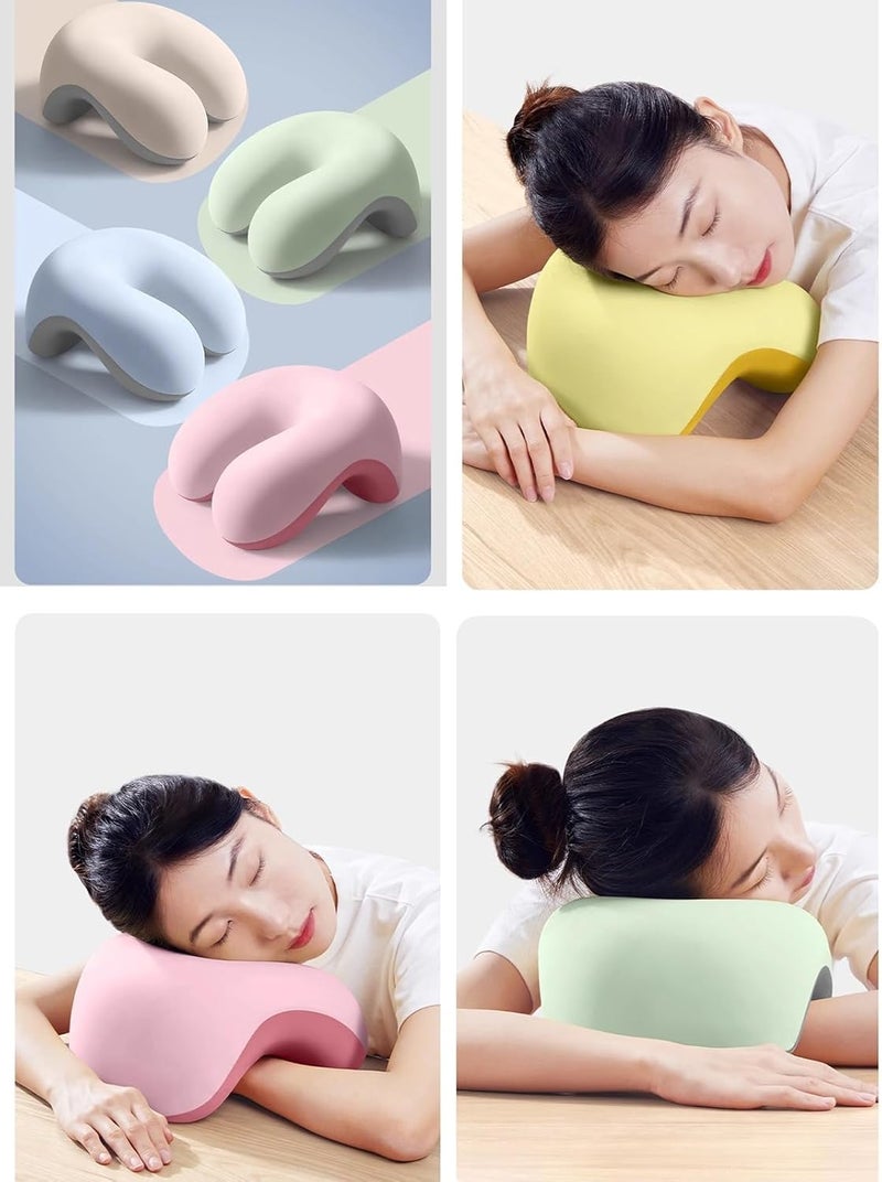 NALACAL Nap Desk Sleeping Pillow for Adults - U-Shaped Memory Foam Neck Relaxer with Arm Rest (Yellow) - Image 5