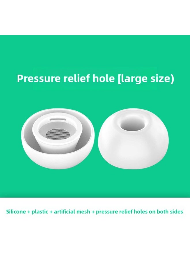 Generic - Applicable For Airpods Pro 2nd Generation Silicone Ear Caps Third Generation Bluetooth Headset Noise Reduction Earplugs Small-Color:Pressure Relief Hole [large] White - Image 1