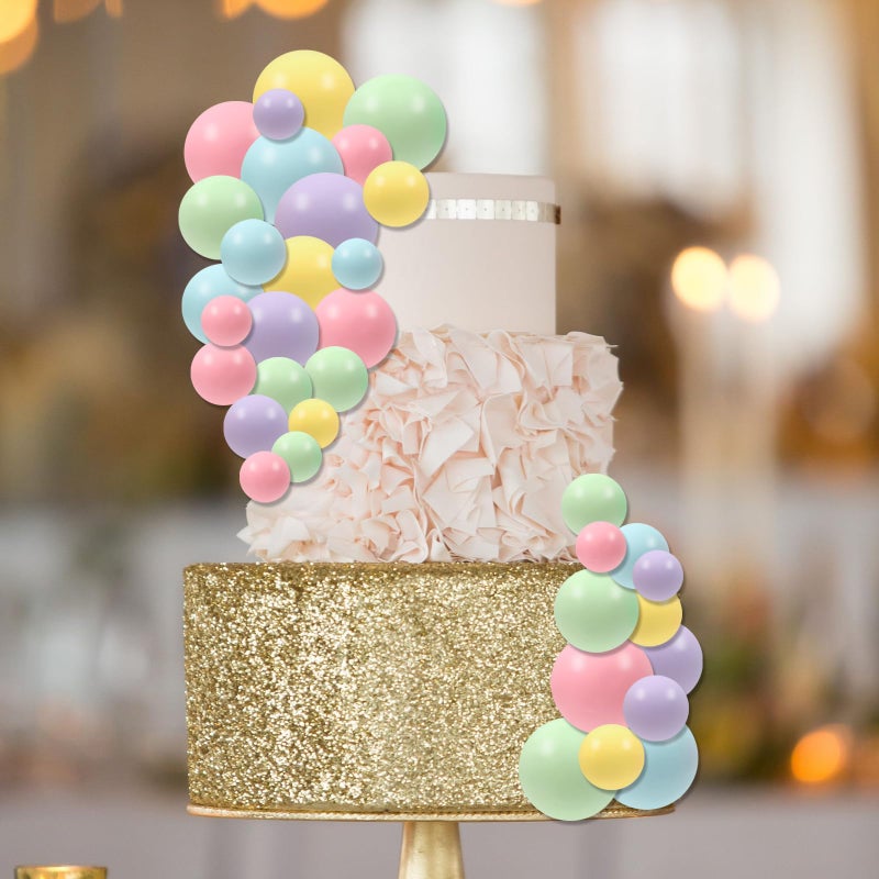 Goensjt 30 PCS Balls Cake Topper DIY Cake Insert Toppers Ball Cake Picks Cupcake Topper for Birthday Party Baby Shower Wedding Cake Decoration(Colorful) - Image 5