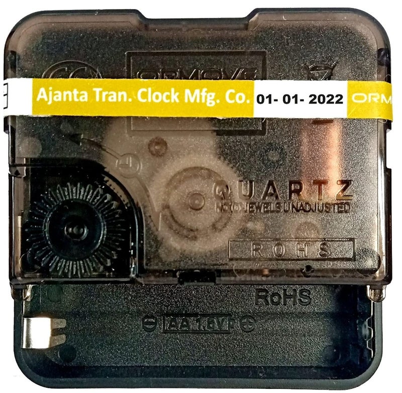 IndiA Craft Jaipur Ajanta Mfg. Quartz Plastic Ticking Movement Machine for Wall Clock (Needle Color - Gold) - Image 2