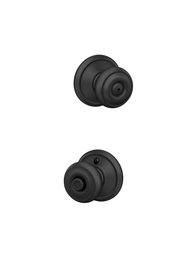 شليدح مقبض باب جورجي من Schlage F40 GEO 622، قفل خصوصية للسرير والحمام، أسود غير لامع - Image 1