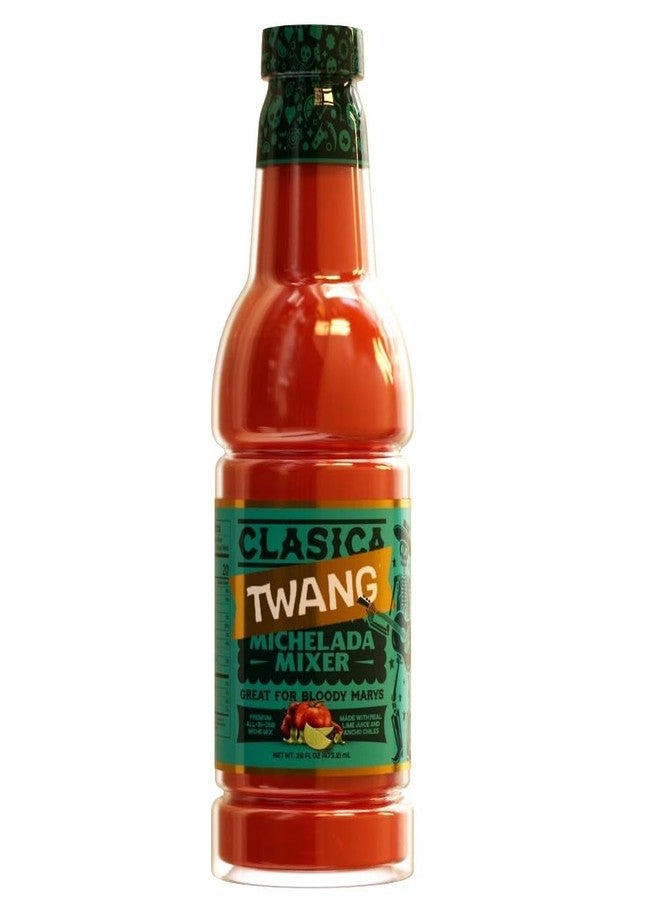Twang Classic Michelada Mix, Craft Cocktail Mixer, Made with Tomatoes, Lime Juice, Organic Worcestershire Sauce and Spices, Ready to Use, 16 Ounce (Pack of 6) - Image 1