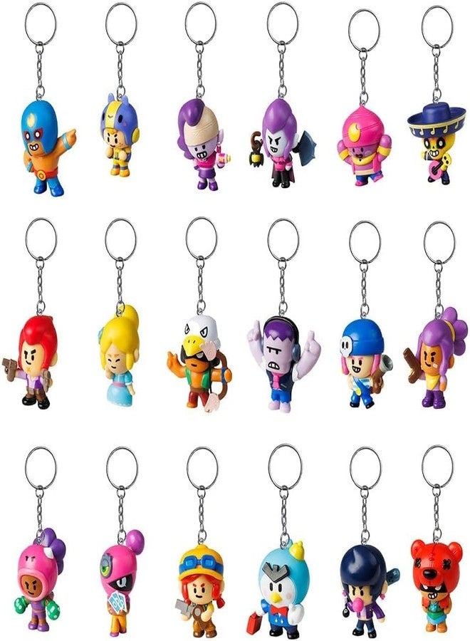 Brawl Stars Blind Bags Party Favors Set - Bundle with 12 Brawl Stars Bag Hangers Surprise Keychain Mystery Figures, Stickers | Brawl Stars Bag Clips for Kids, Boys, Girls - Image 2