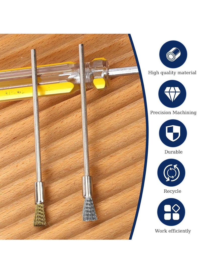 Y&D Wire Brush Extended Steel Cleaning End Brushes Pen Metal, Small Shape Stainless Rust Paint Removal Bits Polishing Rotary Tools Accessories 20pcs  - Image 3
