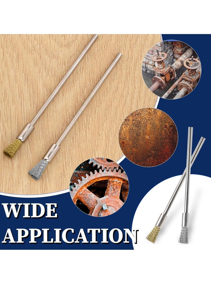 Y&D Wire Brush Extended Steel Cleaning End Brushes Pen Metal, Small Shape Stainless Rust Paint Removal Bits Polishing Rotary Tools Accessories 20pcs  - Image 4