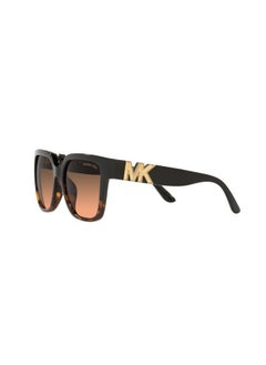 Michael Kors Women's MK2170U Karlie Universal Fit Square Sunglasses, Black/Dark Tortoise/Grey Orange Gradient, 54 mm  - Image 3