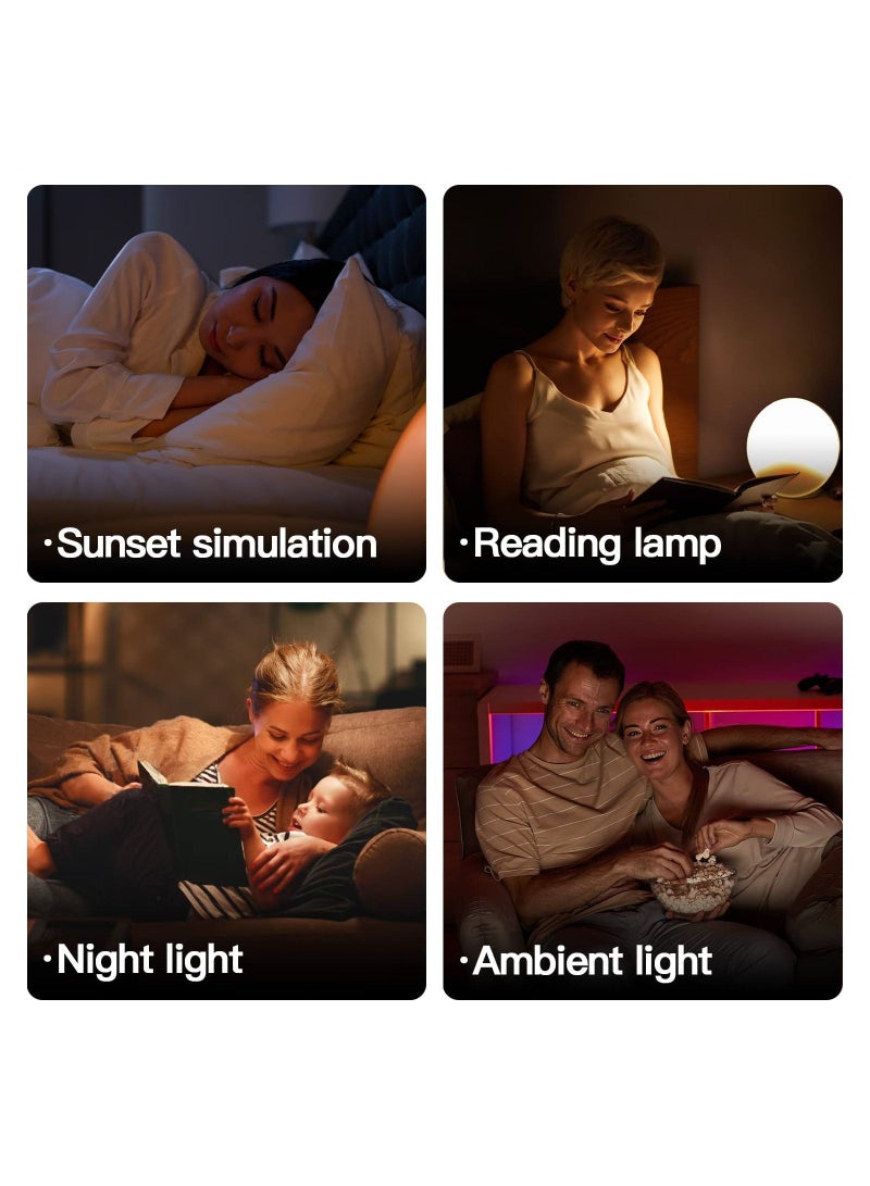 Sunrise Alarm Clock Wake Up Light with Gradually Fading-in Sunrise and Sunset Simulation, FM Radio, Dual Alarms, 7 Natural Sounds, 9 Colors (Wood Grain)