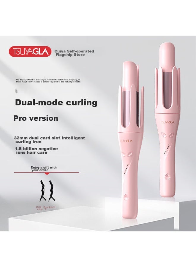 TSUYAGLA Cuiya Fourth Generation Automatic Curling Iron, 32mm Negative Ion Curling Tool, Manual/automatic Dual Mode, Diy Styling Big Waves, 310 Pink, Qixi Valentine's Day Gift - Image 1