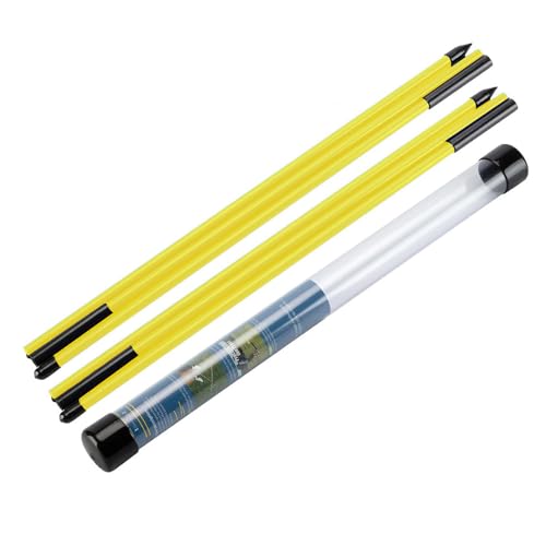 Golfoy Basics Foldable Training Alignment Sticks, 2 Pack Collapsible Practice Sticks for Aiming, Putting, Full Swing Trainer, Posture Corrector with Clear Tube Case, Golf Training Equipment (Yellow) - Image 1